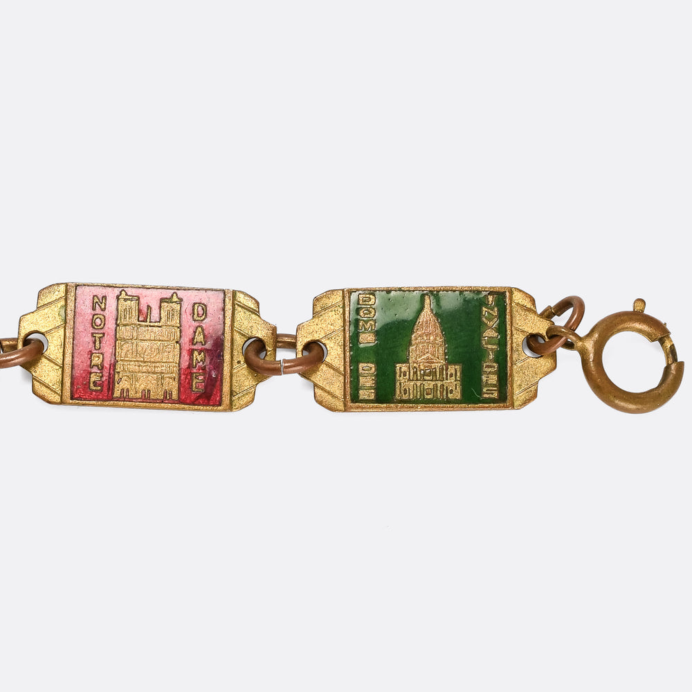 1930s Art Deco Parisian Souvenir Bracelet