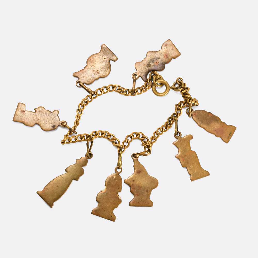 1930s Enamel Snow White & The Seven Dwarfs Bracelet