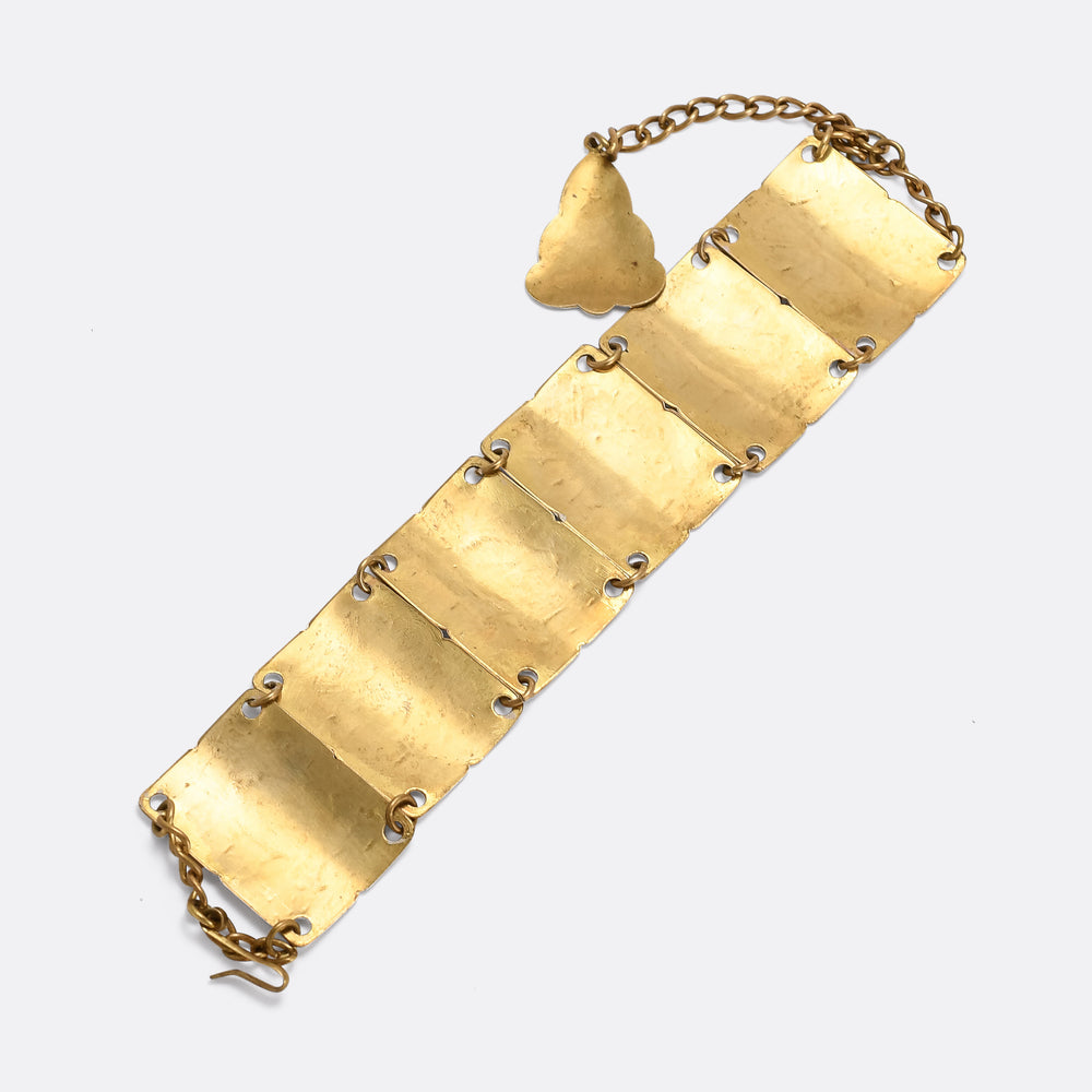 1950's Netherlands White Enamel Panel Bracelet