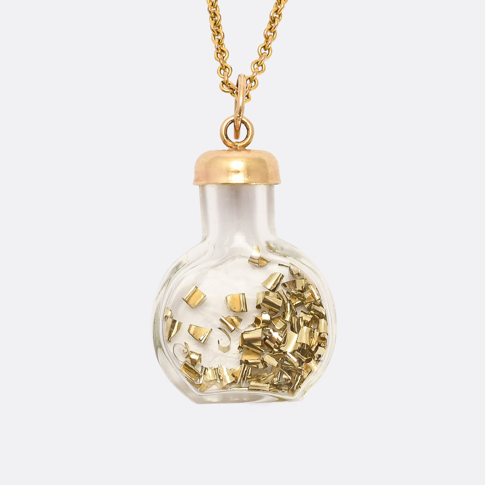 1950s Bottle of Gold Dust Pendant
