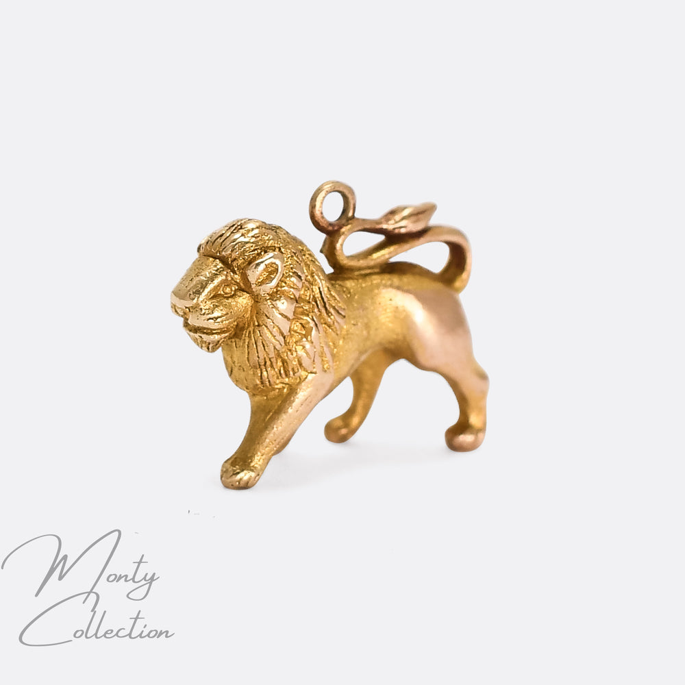 1950s Gold Leo Lion Charm