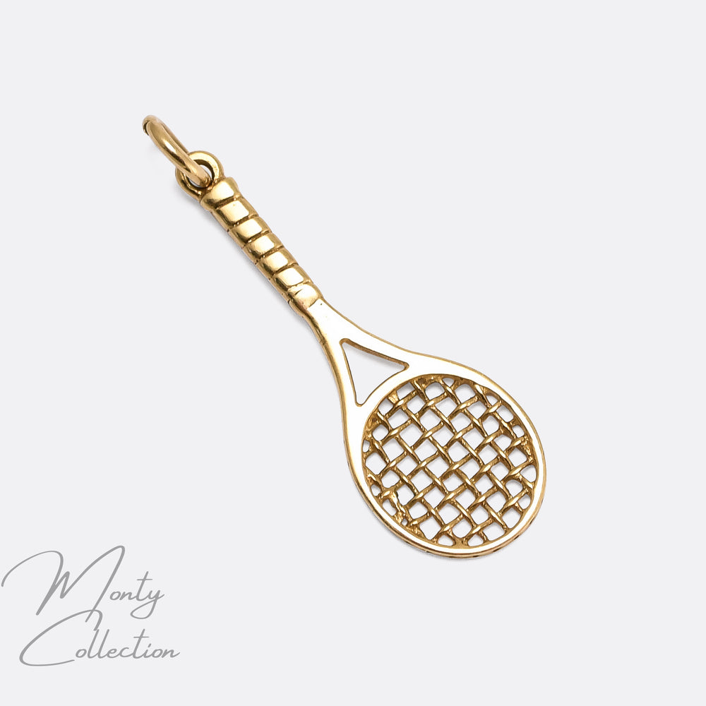 1950s Gold Tennis Racquet Charm