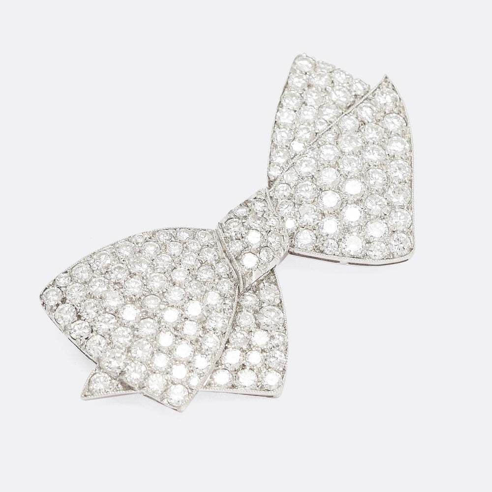1950s 4.75ct Diamond Bow Brooch