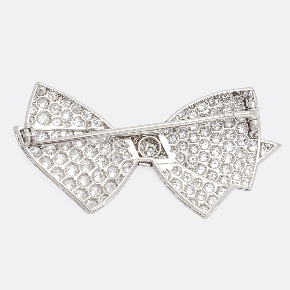 1950s 4.75ct Diamond Bow Brooch