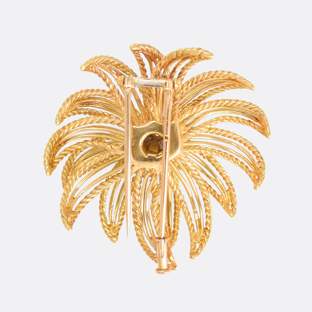 1950s Boucheron Diamond Flower Brooch