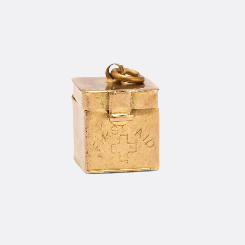1960s Gold First Aid Box Charm