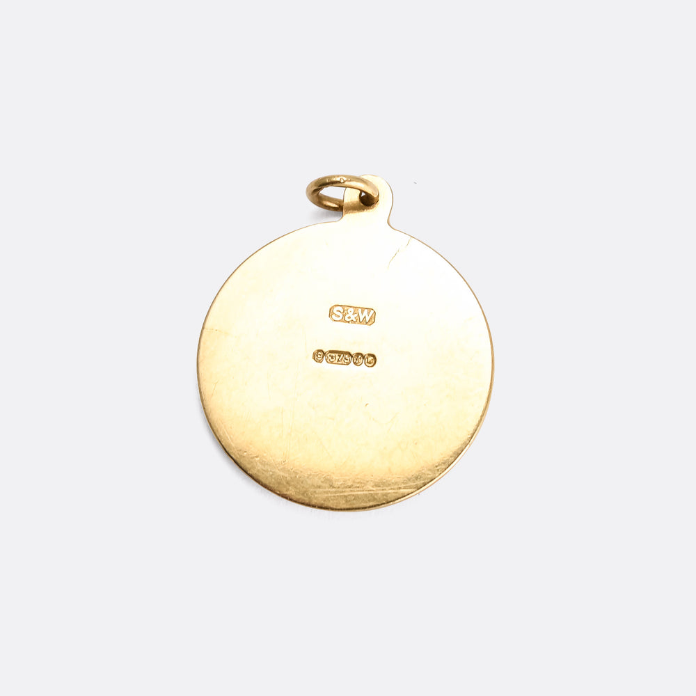 1960s Gold Libra Zodiac Pendant