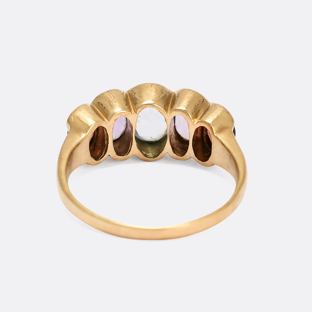 1960s Harlequin 5-Stone Ring