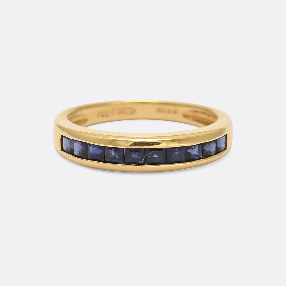 1960s Space Age Sapphire Half Eternity Ring