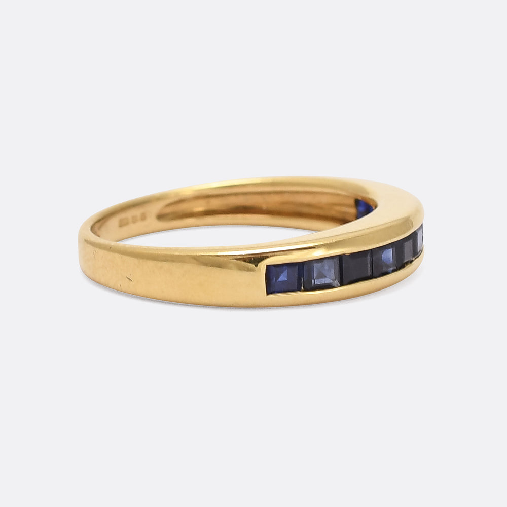 1960s Space Age Sapphire Half Eternity Ring