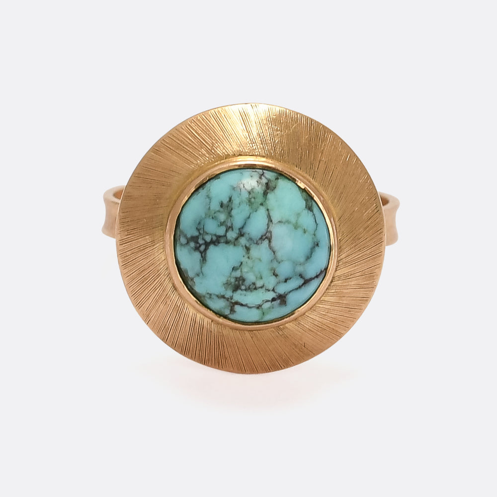 1970's Turquoise Flying Saucer Ring