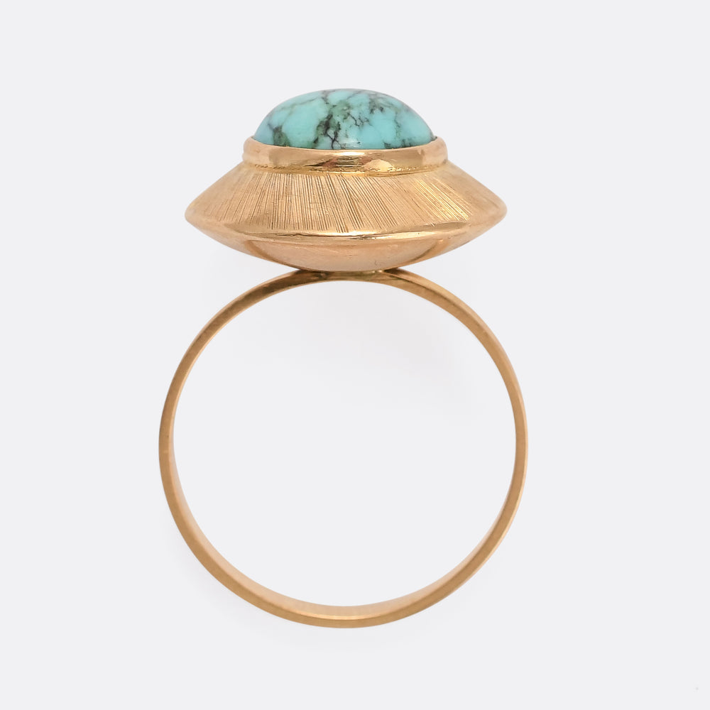 1970's Turquoise Flying Saucer Ring