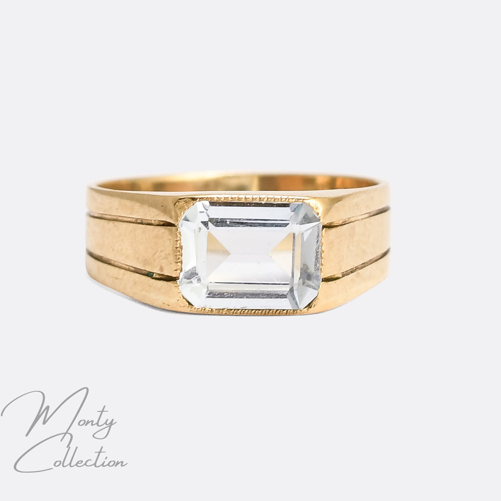 1970s Aquamarine Signet Ring