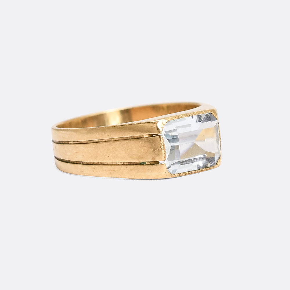 1970s Aquamarine Signet Ring