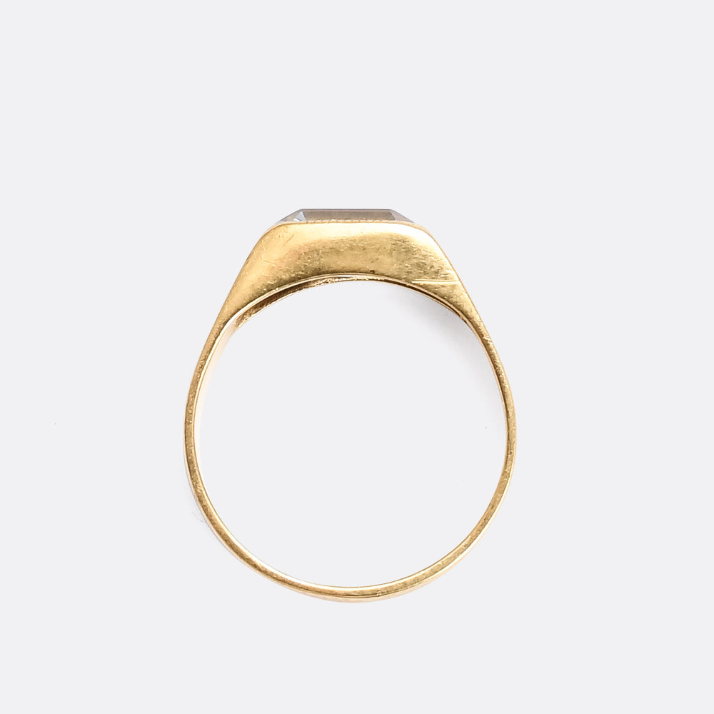 1970s Aquamarine Signet Ring