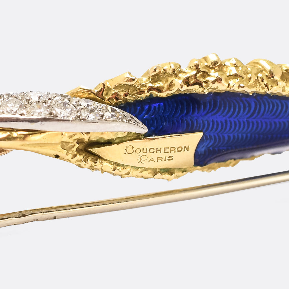 1970s Boucheron Leaf Twist Earring & Brooch Suite