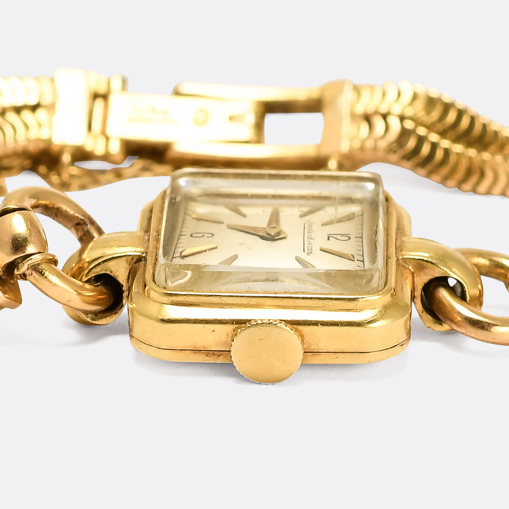 1970s Jaeger LeCoultre 18k Gold Ladies Wristwatch