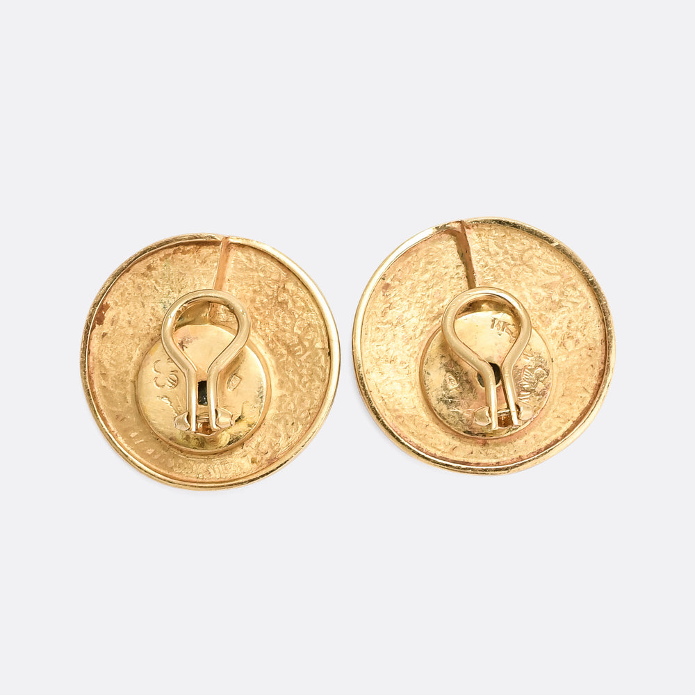 1970s Modernist Roman Glass Earrings