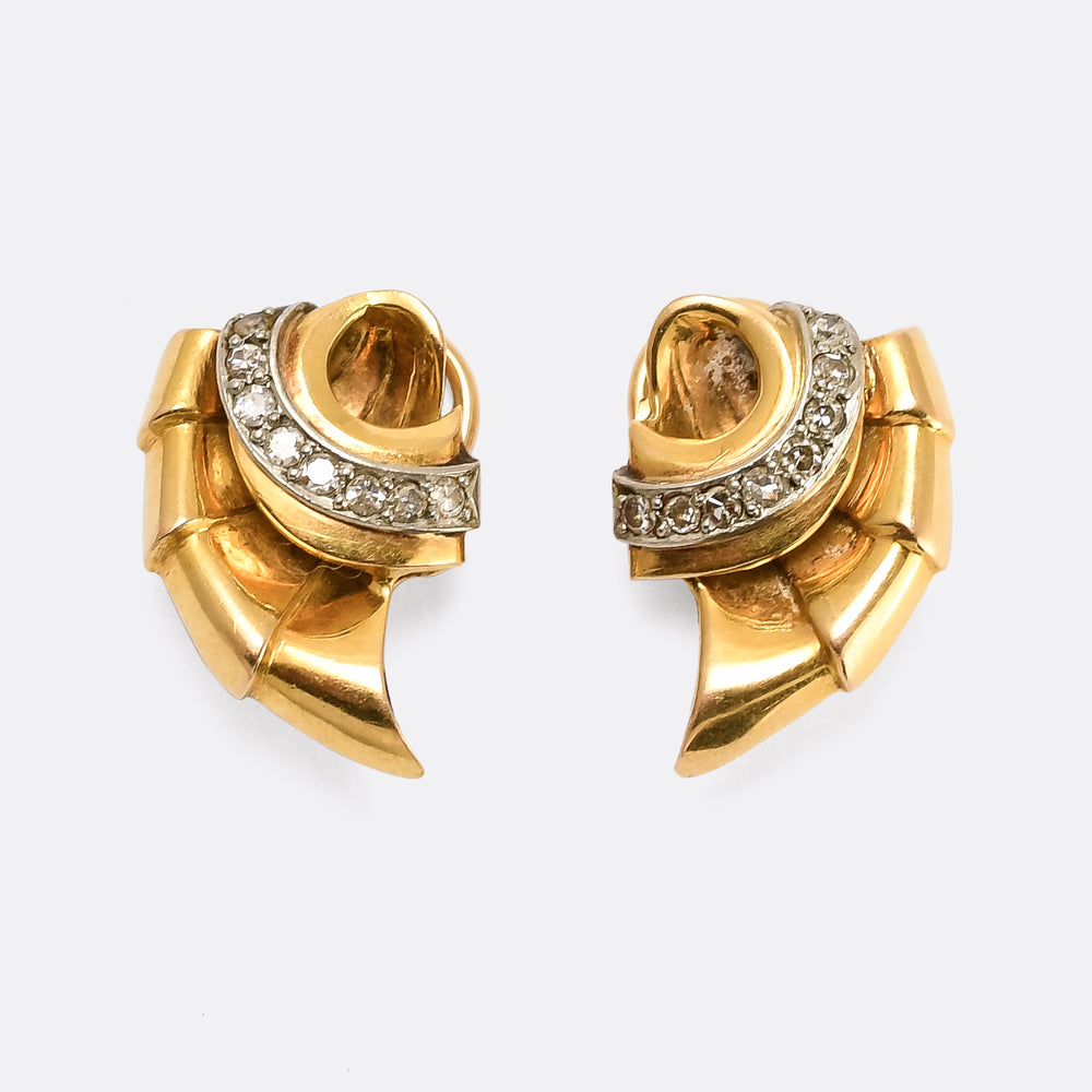 1980s Modernist Dragon Wing Earrings