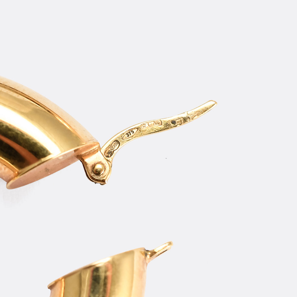 1990s Chunky Gold Hoop Earrings