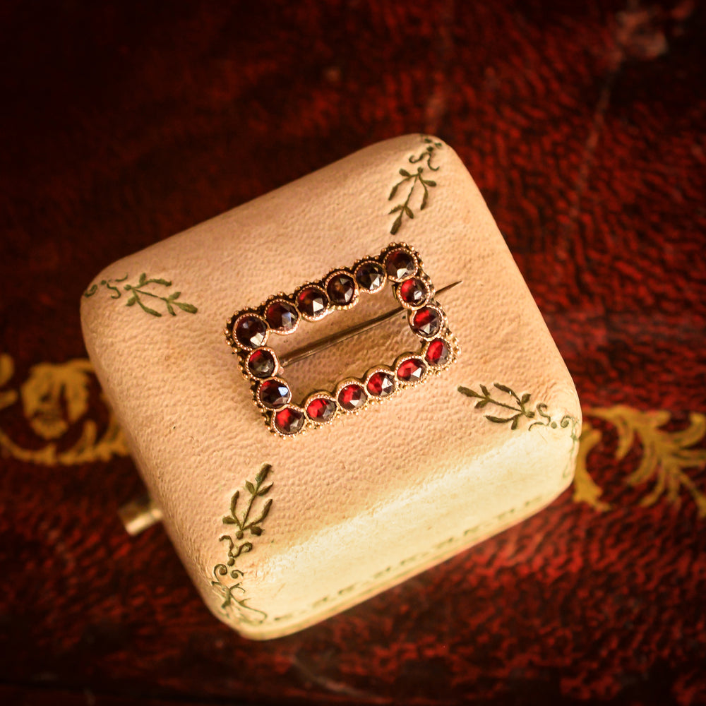 Georgian Garnet Buckle Brooch