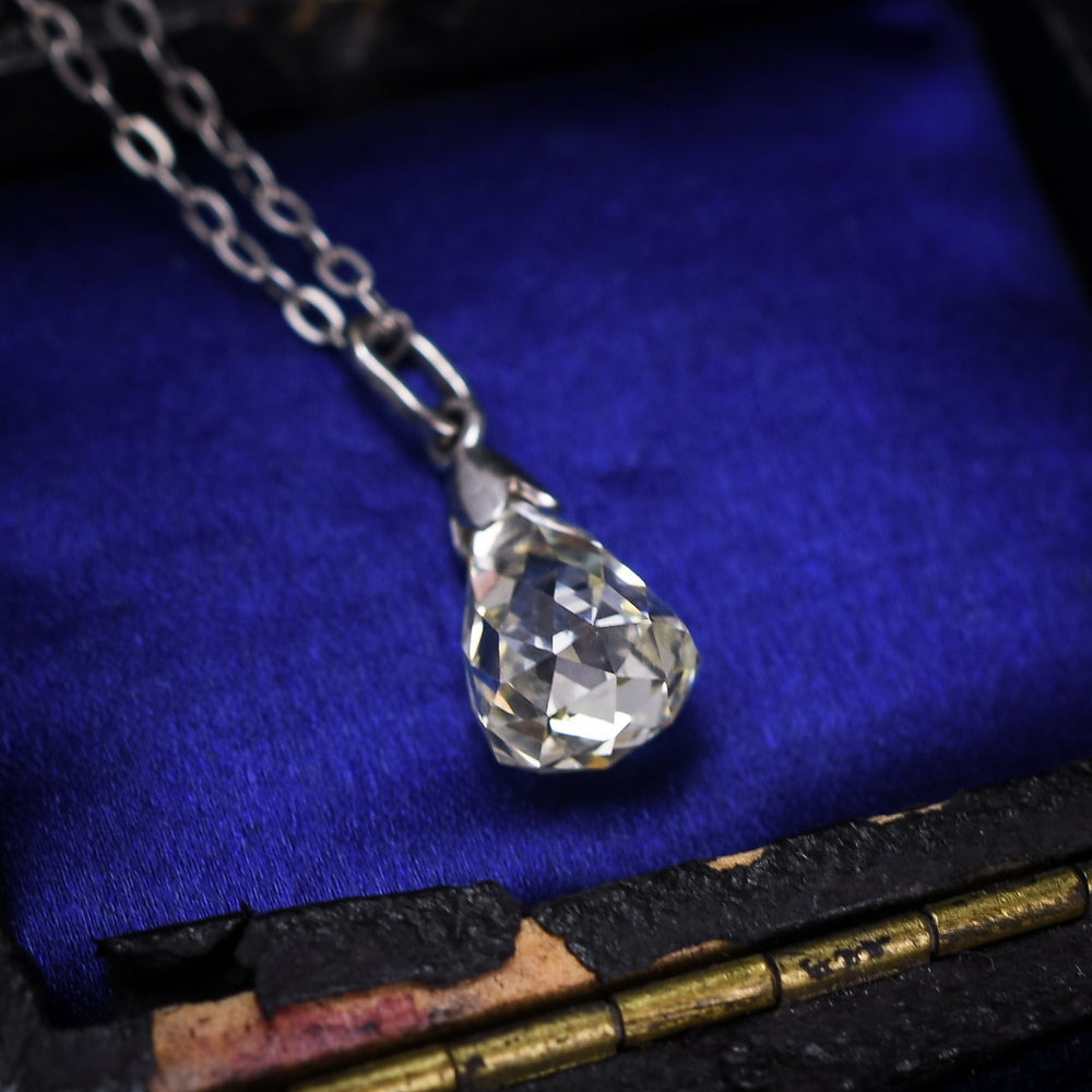 Art Deco 4.12ct Briolette Diamond Pendant