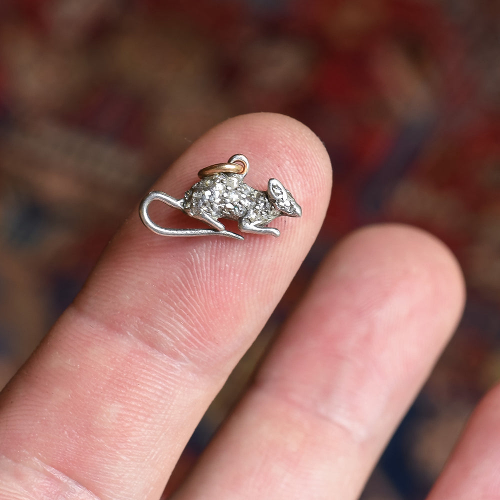 Victorian Diamond Mouse Charm