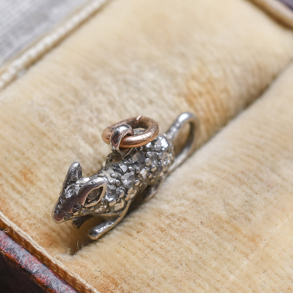 Victorian Diamond Mouse Charm
