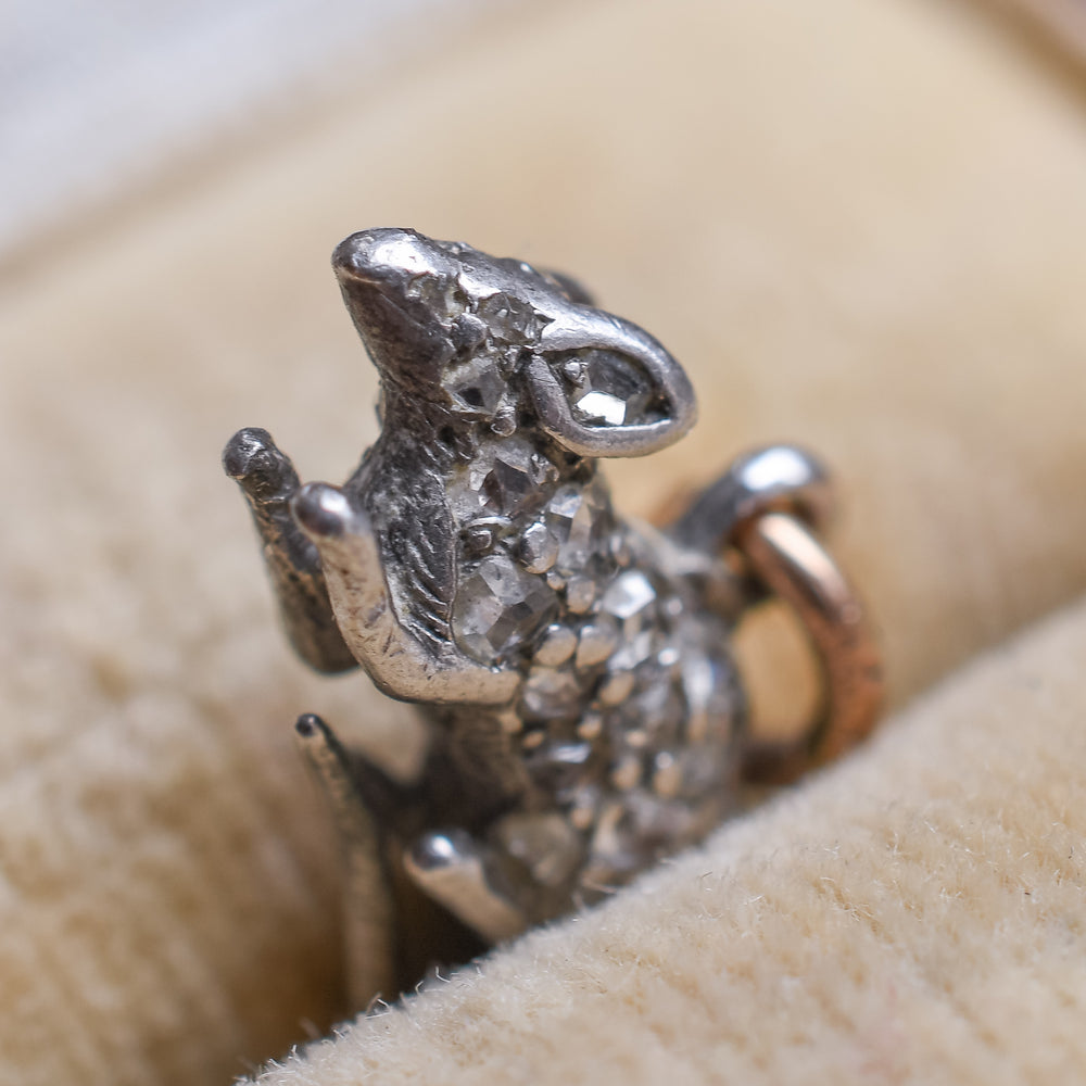 Victorian Diamond Mouse Charm