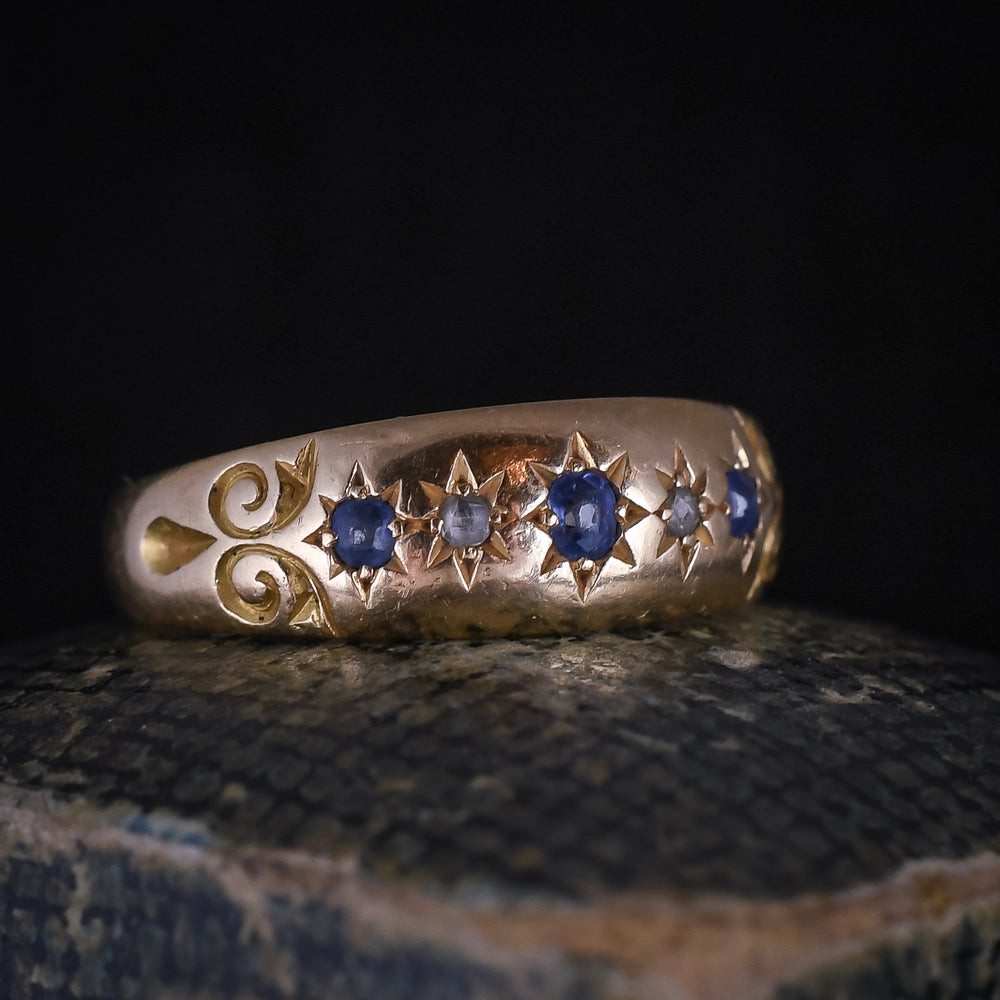 Late Victorian Sapphire & Diamond Gypsy Band