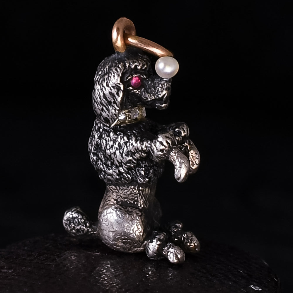 Victorian Diamond Collar Poodle Pendant