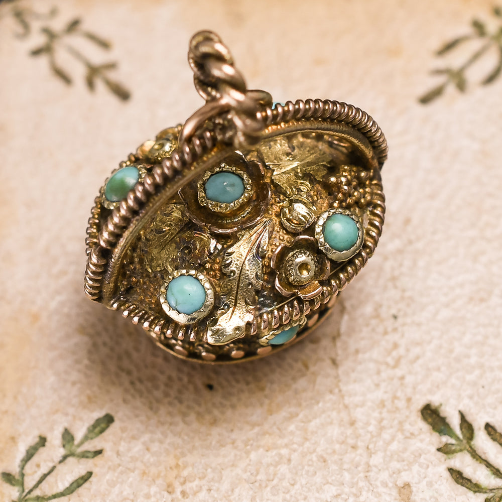 Regency Period AEI Flower Basket Seal Fob Pendant