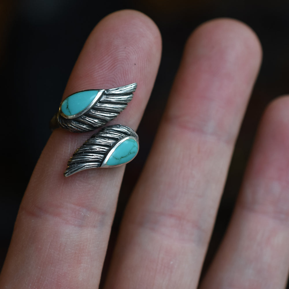 1970s Turquoise Wings Torque Ring