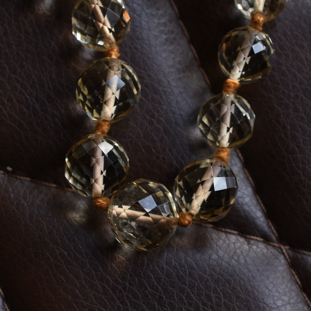 Art Deco Faceted Citrine Bead Necklace