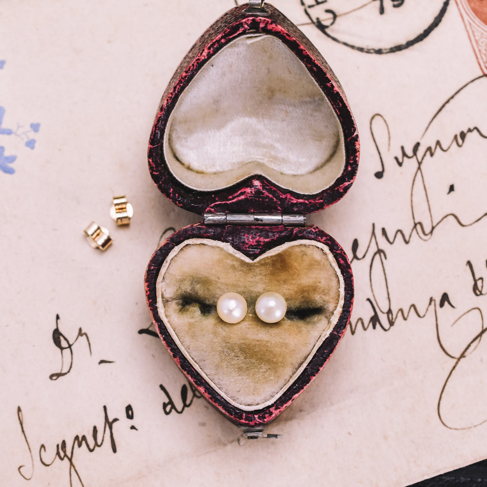 Natural Pearl Stud Earrings