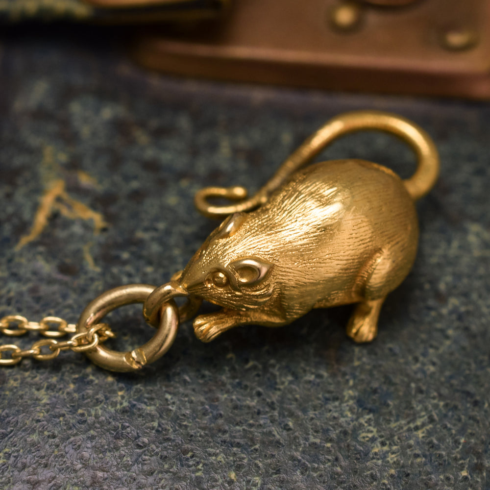 Victorian 15k Gold Mouse Charm