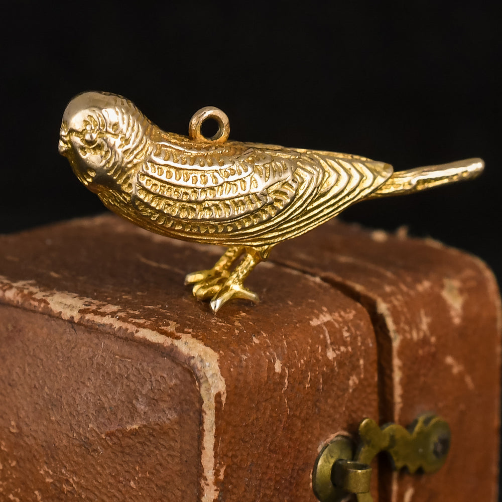 Vintage Gold Budgie Charm