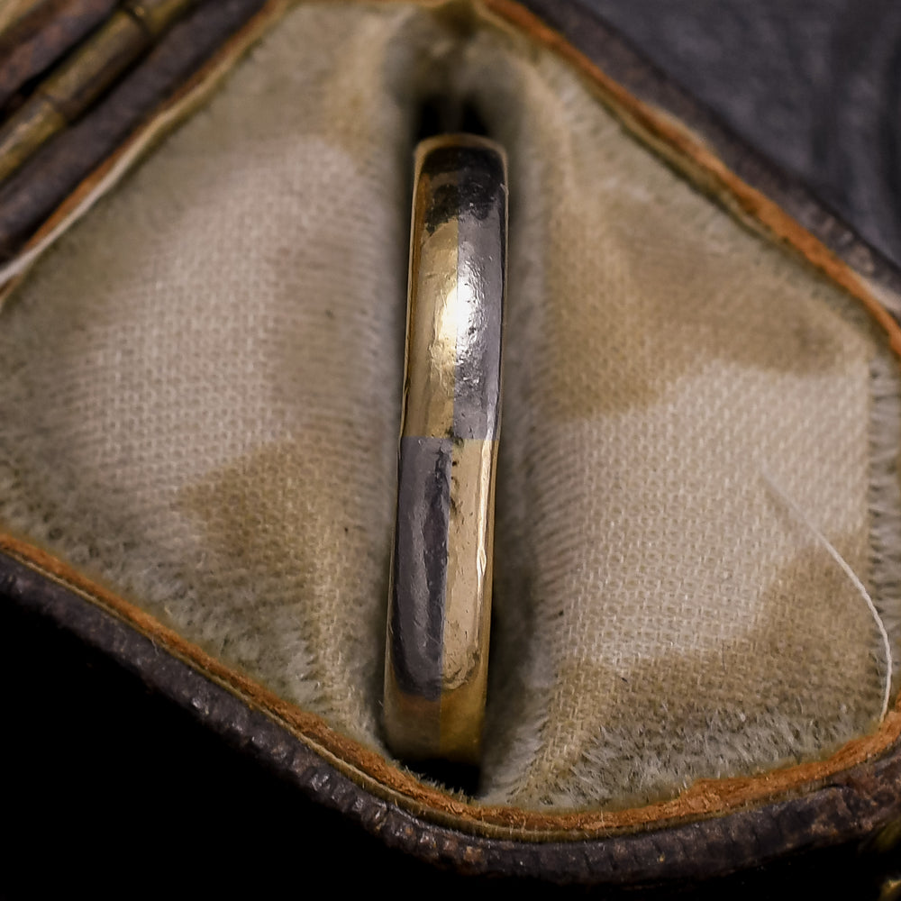 Art Deco Bimetal 22k Gold & Platinum Wedding Band