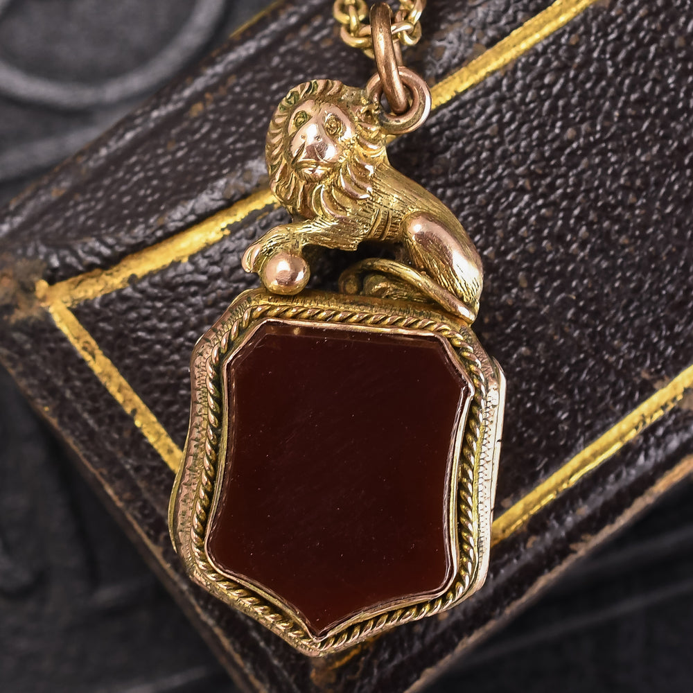 Victorian Lion & Shield Locket