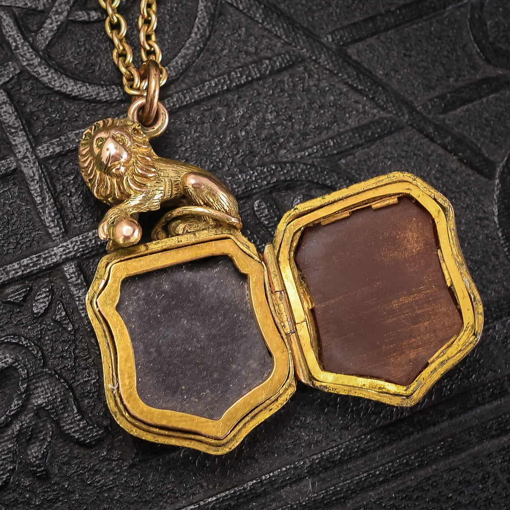 Victorian Lion & Shield Locket