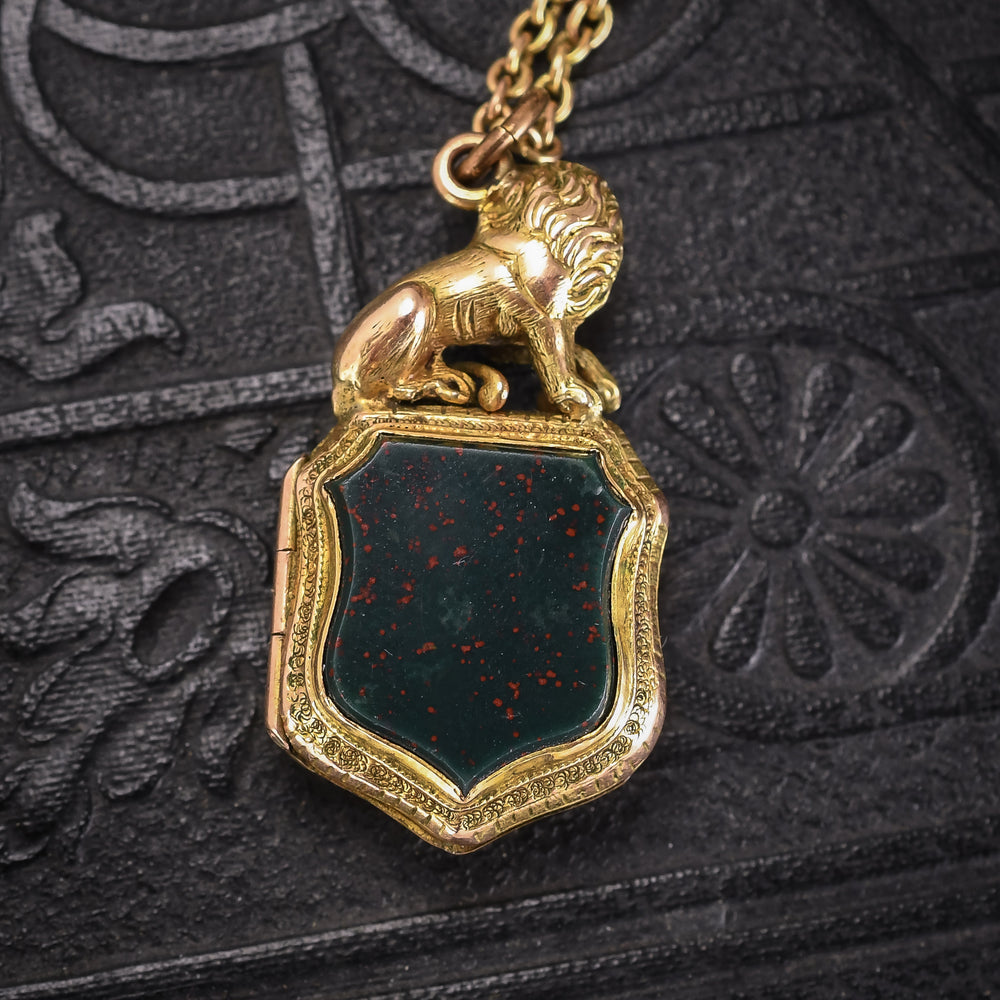 Victorian Lion & Shield Locket