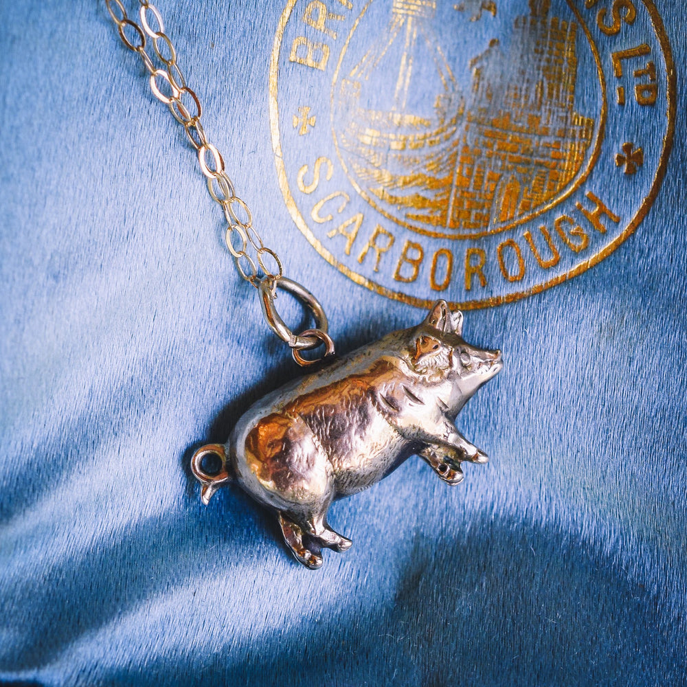 Victorian Gold Lucky Pig Charm