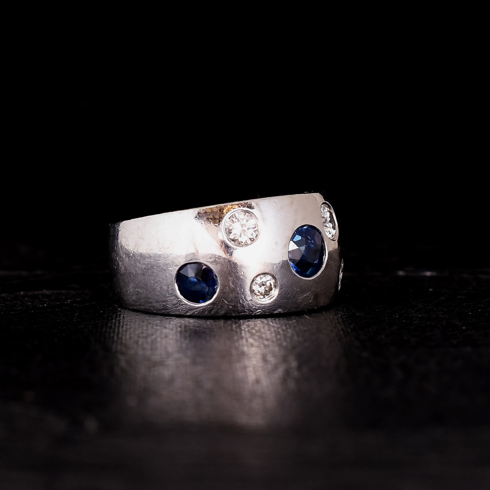 Vintage Diamond & Sapphire Studded Band