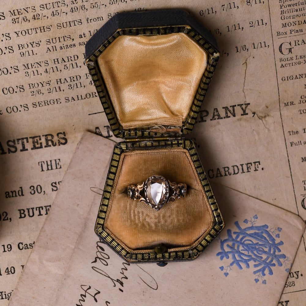 Georgian 2.30ct Pear Diamond Solitaire Ring