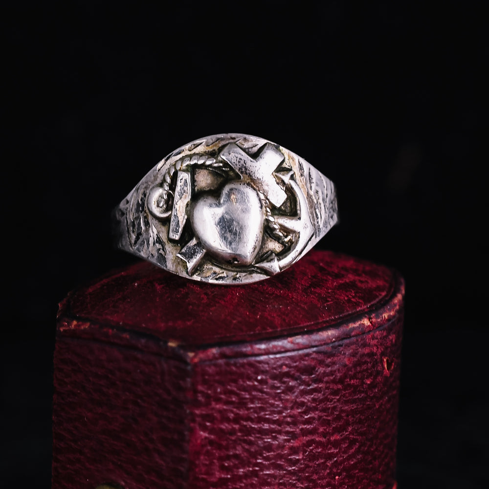 Victorian “Faith Hope & Charity” Sterling Silver Ring