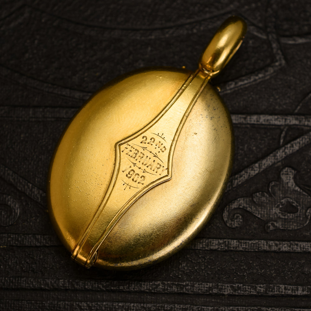 Unusual Edwardian Gold Family Locket 1902