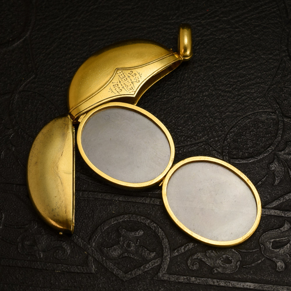 Unusual Edwardian Gold Family Locket 1902