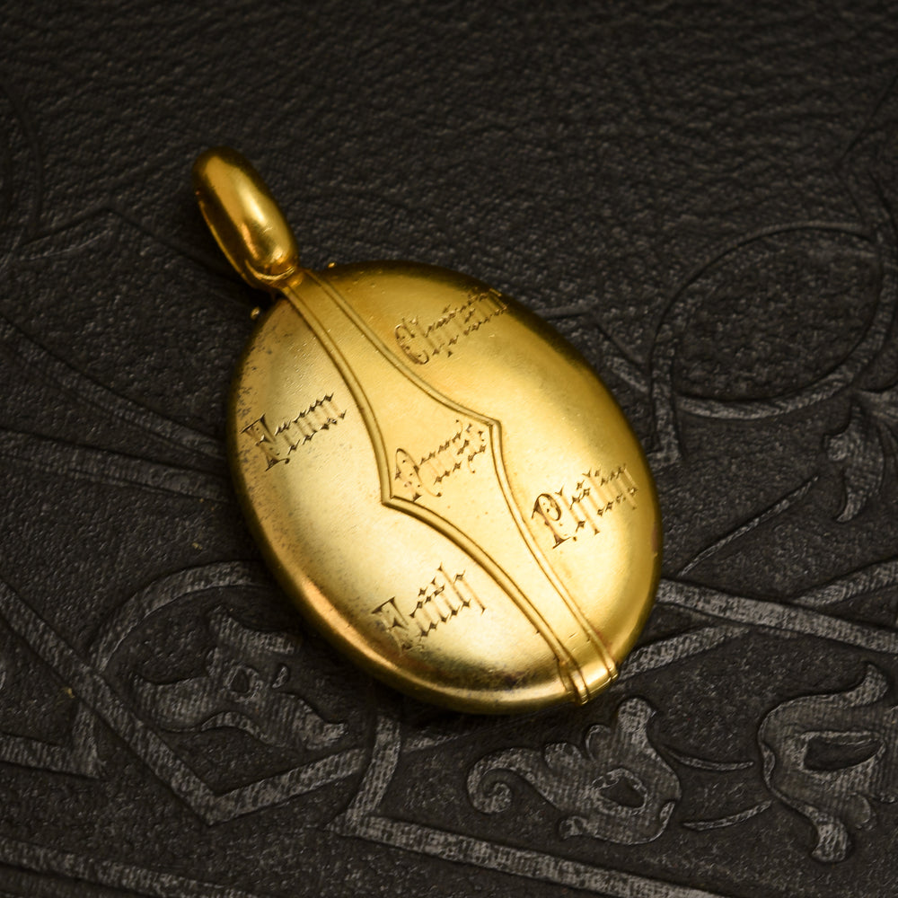 Unusual Edwardian Gold Family Locket 1902