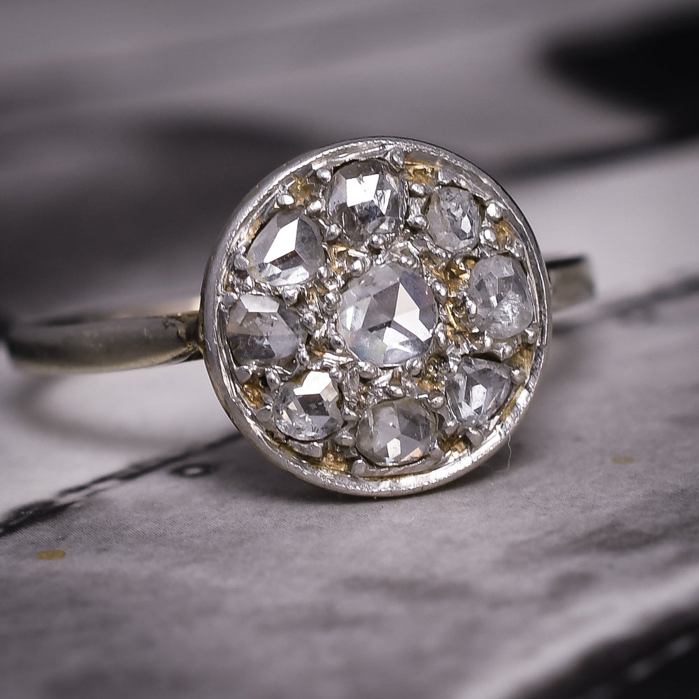 Edwardian Rose Diamond Round Cluster Ring