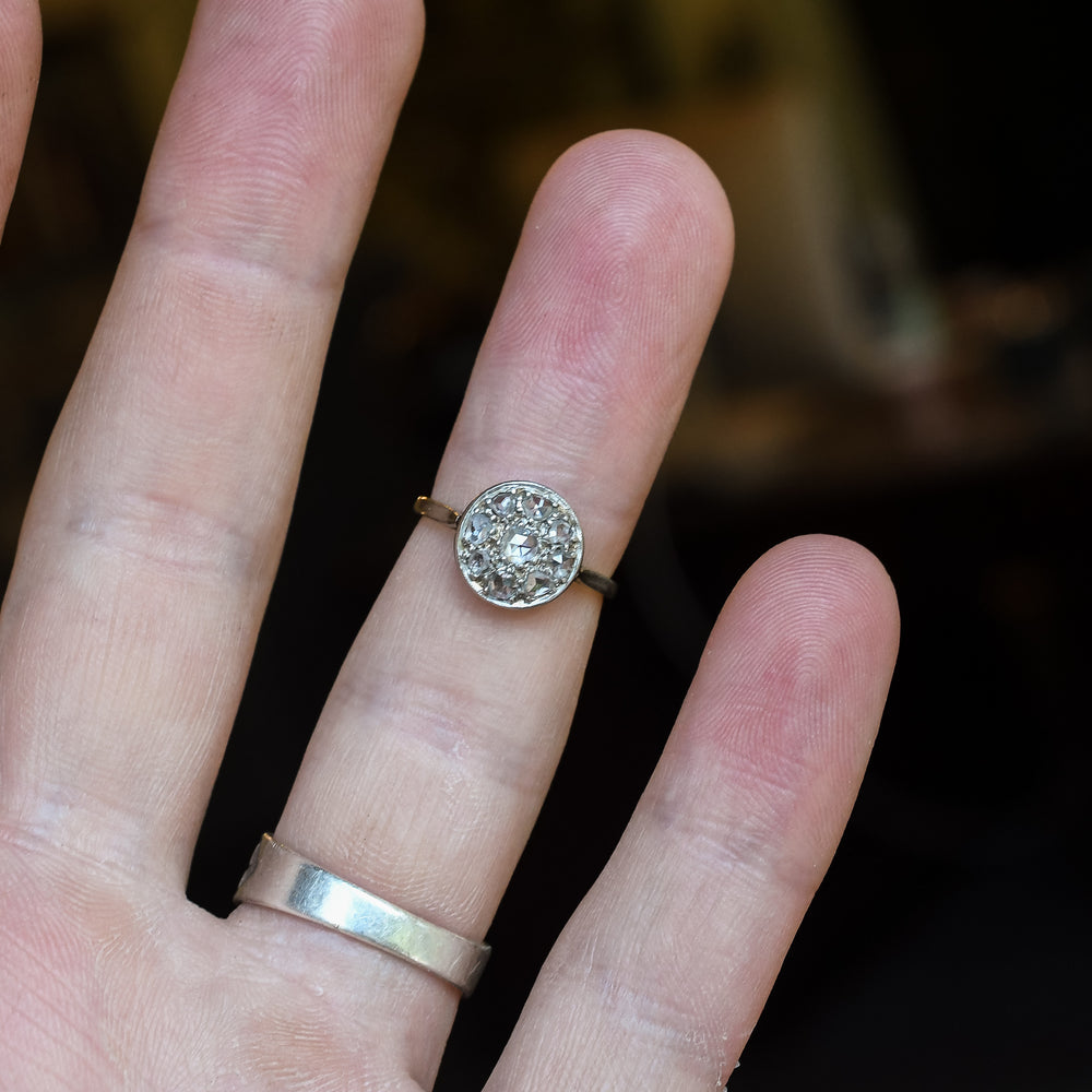 Edwardian Rose Diamond Round Cluster Ring
